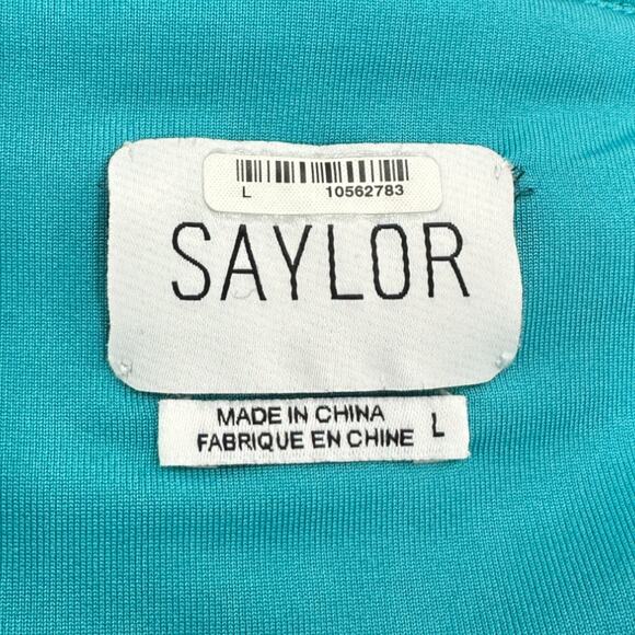 SAYLOR x Revolve | Large | Persephone Sequin Fringe Crop Halter Top in Teal - Picture 5 of 11